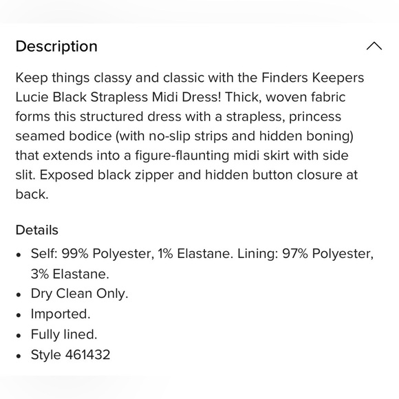 Lulu's | Finders Keepers Lucie Black Strapless Dress - Picture 8 of 14